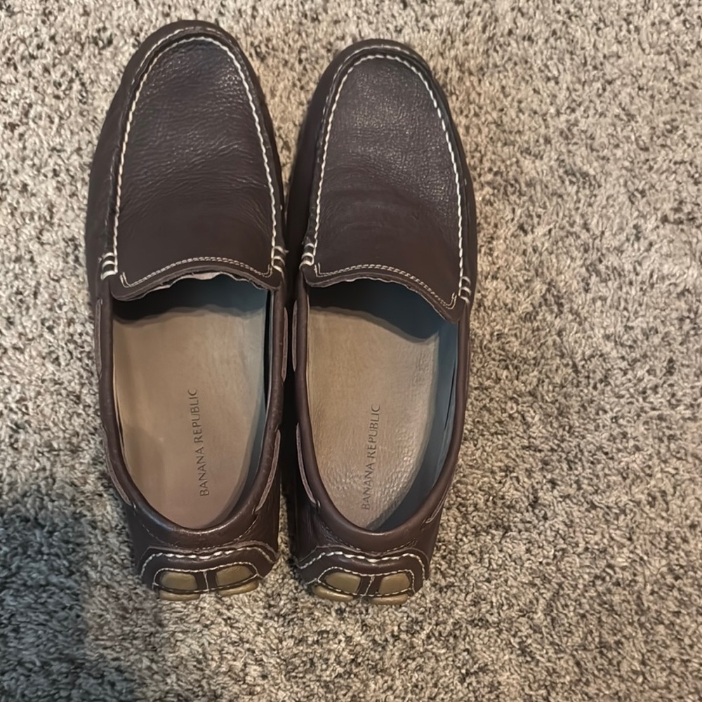 Banana Republic Brown Leather Loafers Moccasin Style